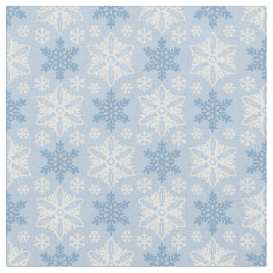 Helles Blau und Winter Weiße Schneeflocke Muster Stoff