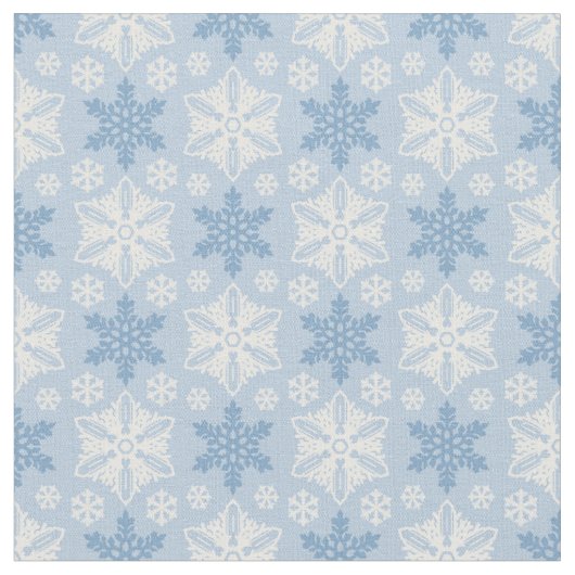 Helles Blau und Winter Weiße Schneeflocke Muster Stoff (Nahaufnahme)