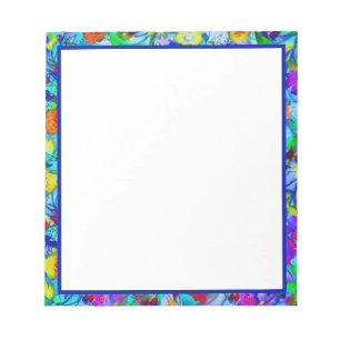 Helles Blaublumenmuster Notizblock