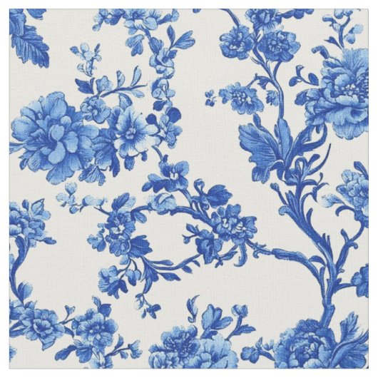 Helles Blaues Blumen-Toile-Muster Stoff (Nahaufnahme)