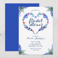 Helles blaues Blumenherz Botanisches Wasserfarben