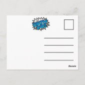 Helles Blaues Comic-Text - Alles Gute zum Geburtst Postkarte (Rückseite)
