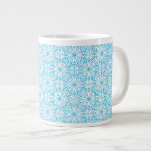 Helles, blaues, geometrisches Symmetriemuster Jumbo-Tasse