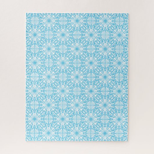 Helles, blaues, geometrisches Symmetriemuster Puzzle (Vertikal)