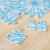 Helles, blaues, geometrisches Symmetriemuster Puzzle (Seite)