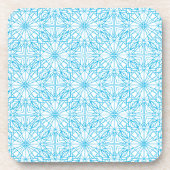 Helles, blaues, geometrisches Symmetriemuster Untersetzer (Vorderseite)