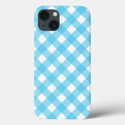 Helles, blaues Gingham Case-Mate iPhone Gehäuse Hülle (Rückseite)