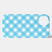 Helles, blaues Gingham Case-Mate iPhone Gehäuse Hülle (Rückseite (Horizontal))