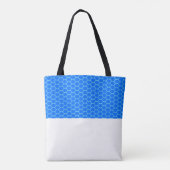 Helles blaues Honeycomb Muster Weißer Farbblock Tasche (Rückseite)