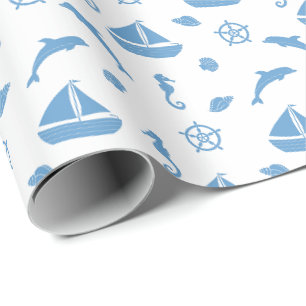 Helles Blaues Maritimes Design-Geschenkverpackungs Geschenkpapier