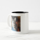 Helles blaues mit Augen Kätzchen Zweifarbige Tasse (Vorderseite Links)