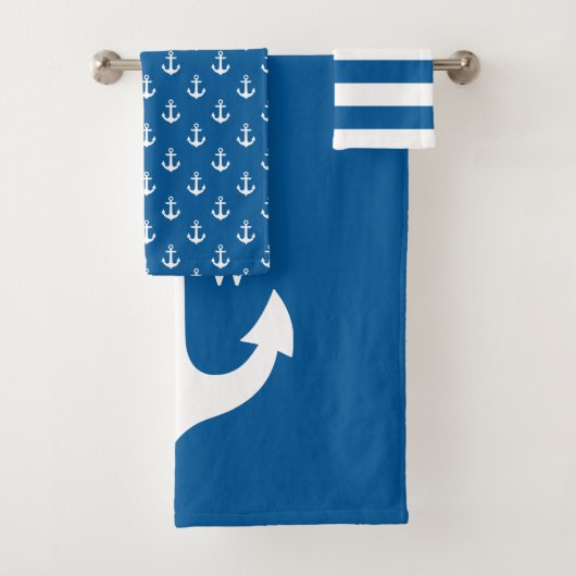 Helles blaues Monogramm Badhandtuch Set (Insitu)