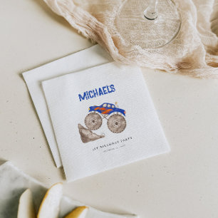 Helles blaues Monster Truck Paper Napkin Serviette