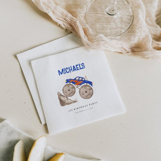 Helles blaues Monster Truck Paper Napkin Serviette