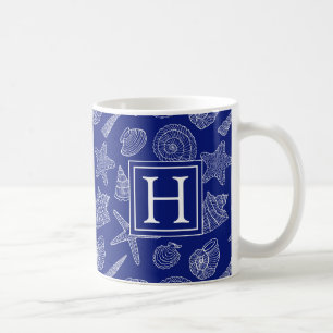 Helles blaues Muschel-Muster addieren Ihre Kaffeetasse