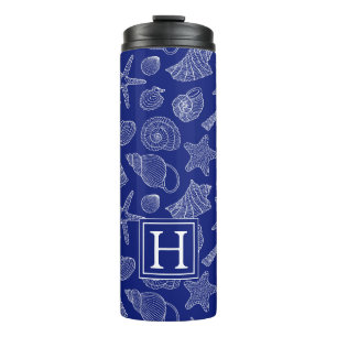 Helles blaues Muschel-Muster   addieren Ihre Thermosbecher