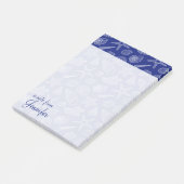 Helles blaues Muschel-Muster | addieren Ihren Post-it Klebezettel (angewinkelt)