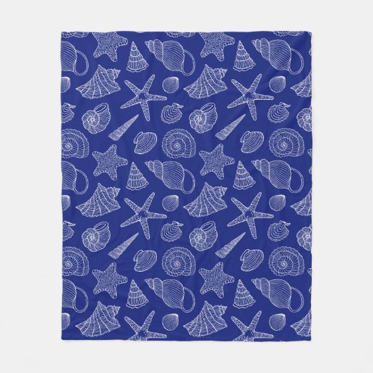 Helles blaues Muschel-Muster Fleecedecke (Vorderseite)