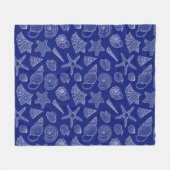 Helles blaues Muschel-Muster Fleecedecke (Vorderseite (Horizontal))