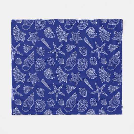 Helles blaues Muschel-Muster Fleecedecke (Vorderseite (Horizontal))