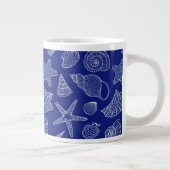Helles blaues Muschel-Muster Jumbo-Tasse (Rechts)