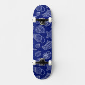 Helles blaues Muschel-Muster Skateboard (Vorderseite)
