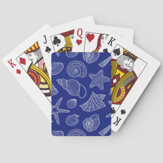 Helles blaues Muschel-Muster Spielkarten (Rückseite)