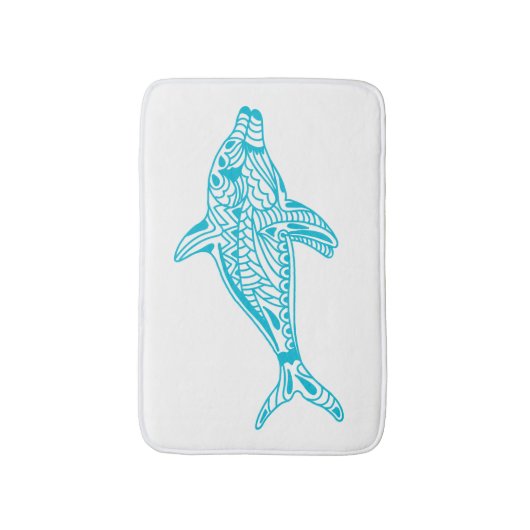 Helles blaues Muster Dolphin Art Badematte (Vorderseite Vertikal)