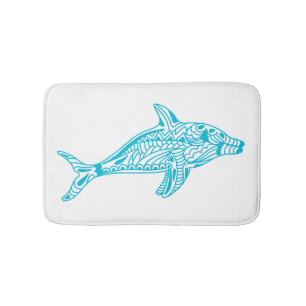Helles blaues Muster Dolphin Art Badematte