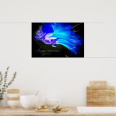 Helles blaues N Lila Blume W/Dew Drop Poster (Küche)