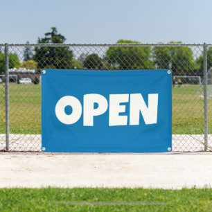 Helles Blaues OPEN Banner