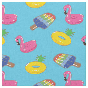 Helles blaues Sommer-Pool schwimmt gemustertes Stoff
