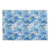 Helles blaues tropisches Aquarell-Muster Kissenbezug (Rückseite-Rechts)