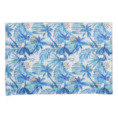 Helles blaues tropisches Aquarell-Muster Kissenbezug (Vorderseite-Rechts)