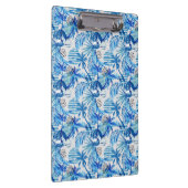 Helles blaues tropisches Aquarell-Muster Klemmbrett (Rechts)