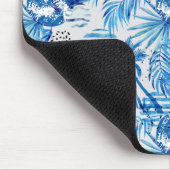 Helles blaues tropisches Aquarell-Muster Mousepad (Ecke)