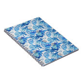 Helles blaues tropisches Aquarell-Muster Notizblock (Rechte Seite)