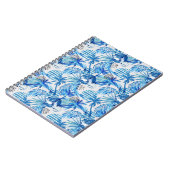 Helles blaues tropisches Aquarell-Muster Notizblock (Linke Seite)