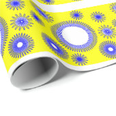 Helles Blaues und gelb Geschenkpapier (Rolleneckpunkt)