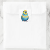 Helles, blaues und gelbes Paraket Quadratischer Aufkleber (Tasche)