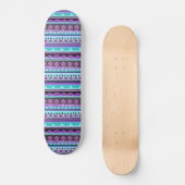 Helles blaues und lila Stammes- Muster Skateboard (Vorderseite)
