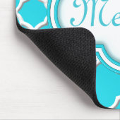 Helles Blaues Vierblatt-Gittermuster Mousepad (Ecke)