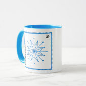 Helles blaues Weihnachts-Schneeflocken-Foto-Mug Tasse (Vorderseite Links)
