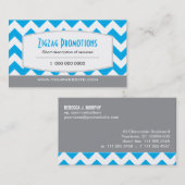 Helles blaues Zickzack Visitenkarte (Vorne/Hinten)