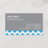 Helles blaues Zickzack Visitenkarte (Rückseite)