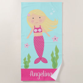 Helles blondes Haar des Meerjungfrau-Badetuch-| Strandtuch