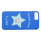 Helles Blue Celebration Star Custom iPhone Case (Rückseite (Horizontal))