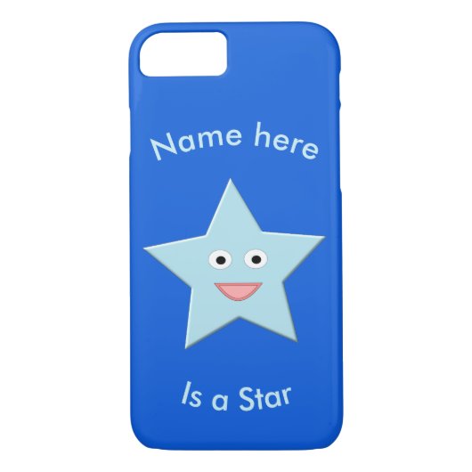 Helles Blue Celebration Star Custom iPhone Case (Rückseite)