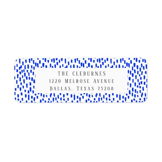 Helles Blue-Dashing-Rücksendeadresse-Etikett (Vorne)