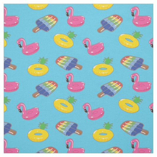 Helles Blue Summer Pool Schwimmt Gemustert Stoff (Muster)